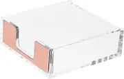 ANDRESLAD Transparent Acrylic Desktop Storage Box Notepad Stationery Organizer Holder Memo Case Clear Cute Memo Pad Dispenser Office Note Pads Memo Pad Organizer Stainless Steel