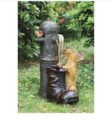 Fire Hydrant Pooch Garden Fountain (gf)
