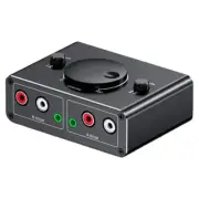 3.5mm 2RCA Auditory Switcher 2 In Out Bidirection Speaker Switcher Box 2 Knob