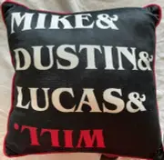Netflix Stranger Things Mike Dustin Lucas & Will Throw Pillow New