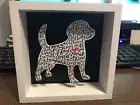 Beagle Shadow Box Decorative Frame New Black & White 5x5