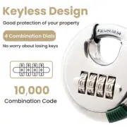 4 Digit Combination Disc Padlock Stainless Steel Trailer Storage Shed Lock 70mm
