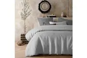 Silver 100% Hemp Quilt Cover Set by Vintage Design Homewares