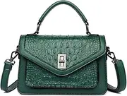 [WIGUYUN] Women Vegan Leather Evening Handbag Crocodile Pattern Handle Clutch Purse Cross Body Envelope Bag