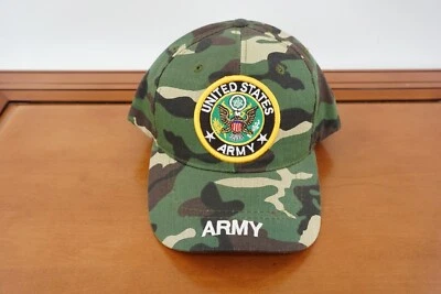 United States Army Hat Cap Strap Back Mens Green Camo Adjustable OSFM Sam's Cap