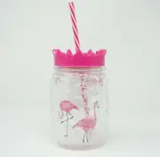 Pink Flamingo Luau Pineapple Double Wall Cooler Cup Summer Fun Pool Party Picnic