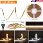 USB 5V COB Led Strip Light Cool/Warm White FOB LED Strips Car Boat TV Blacklight