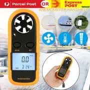 Handheld Anemometer Digital LCD Backlight Wind Speed Meter Gauge Thermometer AU