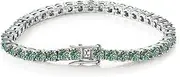 [LOEXZAH] Green Moissanite Tennis Bracelets for Women Men Diamond Tennis Bracelet Rose Gold Plated 3MM Tennis Bracelet Men's Diamond Bracelet Birthday Present Diamond Jewelry