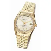 Charles-Hubert- Paris Mens Gold-Plated Quartz Watch #3400-OY