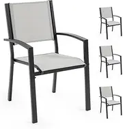 Fortia 4pc Outdoor Dining Chair Set, Furniture for Outside