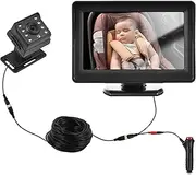 Mingzhe Baby Car Monitor 1080P Monitor Camera for Baby Rear Facing Seat 4.3 Inch Car Seat Mirror Display 150° Wide View Night Vision Baby Car Mirror Camera Easy Installation