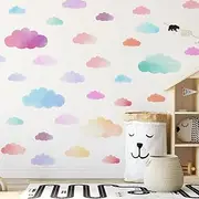 Clouds Wall Decals Colorful Clouds Wall Stickers for Baby Nursery Playroom Bedroom Classroom Kindergarten Decor