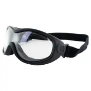 Heron Clear Lens Matte Black Frame Motorcycle Goggles By Birdz