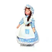 MINIATURE DOLLHOUSE 1:12 SCALE VICTORIAN GIRL IN BLUE DRESS - DP432