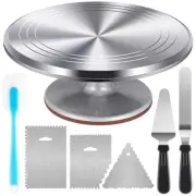 Aluminium Cake Turntable Set with Spatula and Frosting Smoothers