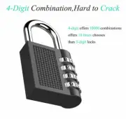 1/2/5X 4 Digit Number Combination Lock Long Shackle Padlock Outdoor Coded Lock