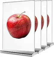 4 Pack Acrylic Sign Holder A4 Size, Double Sided Display Clear TableTop Plastic Sign Holder, for Wedding Reception, Menu, Party Decoration, Picture Frames