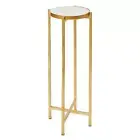Marble Top Side Table 23 inch Height Made of Marble and Aluminum - Set of 1