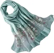 [BESPORTBLE] 1pc Sun Shield Neck Mask Face Veil Beach Scarf Tree Pattern Scarf for Women Summer(green)
