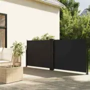 Retractable Side Awning Black 140x1000cm Outdoor Shade Blinds Privacy Screen