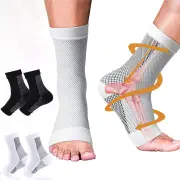 1 Pair Neuropathy Compression Socks for Pain Relief Plantar Fasciitis Ankle Brace for Women and Men,Full Open Toe Compre