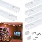 Muzata 6Pack 3.3FT/1M Plus-Size White LED Channel System 18x13mm Wide Spotless U Shape with Frosted Milky White Diffuser Cover Aluminum Track for Waterproof LED Strip and Under Cabinet U103
