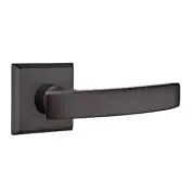Emtek Yuma Sandcast Bronze Door Lever Privacy #6 Rosette Flat Black Bronze