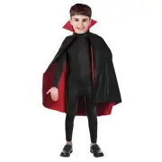 Children Vampire Collared Cape Black Red Count Dracula Costume Halloween AU