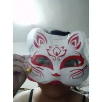 在飛比找蝦皮購物優惠-全新 霏慕 狐狸面具 貓女 日式面具 狐仙 裝扮 化妝舞會面