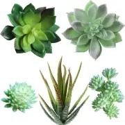 Supla 5 Pcs Assorted Artificial Succulents Plants Unpotted Small Green