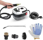 Irishom Handheld High Pressure Steam Cleaner, 3 Bar, 2500 W, 1000 ml Water Tank, 100 Degrees, 6 Speeds Adjustable, with 3 Types of Brush Heads, Kitchen Utensils, Tiles