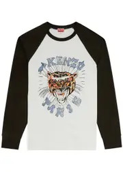 Kenzo Logo-print Cotton top - White And Black S