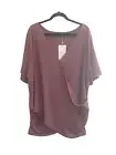 NWT BloomChic Plus Size 22-24 Mauve Waffle Knit Tunic Top Crossover Wrap #1389