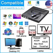 7in1 External CD DVD Drive USB 3.0 Writer Burner Player for Laptop Windows 11 10