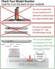 MacBook Pro 13 inch Case Model A1425/A1502 (Release 2015 - end Compatible with M