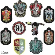 Nmaov 10pcs Harry Potter Cartoon Embroidered DIY Sew On/Iron On Applique Repair Patch