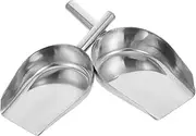 Zerodeko 2Pcs Stainless Steel Multi Purpose Shovel for Home Use Smooth Surface Grain and Ice Cube Shovels Comfortable to Clean for Sugar and Candy