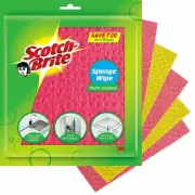 5No. Scotch-Brite Sponge Wipe -Multipurpose-Absorbs Water 10X Times -Free Ship