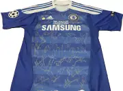 2012 CHELSEA UCL CHAMPIONS HAND SIGNED DROGBA JERSEY/SHIRT + COA