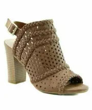 DBDK Fashion Braided Lily Sandal Back Strap Heel Camel Brown Size 5.5 NEW NIB
