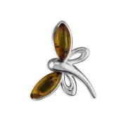Pendant Mixed amber Tree of Life in oval Sterling Silver