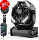 Rechargeable 20000Mah Camping Fan LED Light Remote Hook 4 Speeds USB Tent Fan