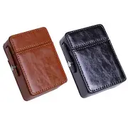 Lighter Pack Holder Retro PU Leather Lighter Case Lighter Pack Storage Box Men