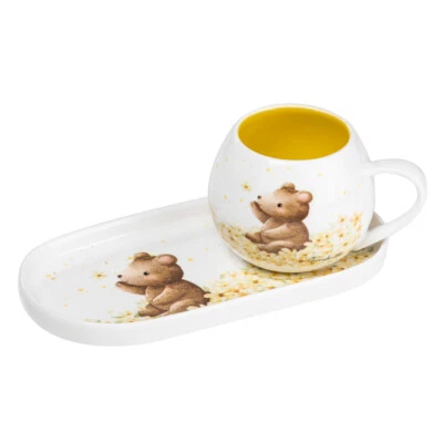 2pc Ashdene Little Darlings 200ml Coffee Mug/Plate New Bone China Set Baby Bear