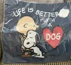 Pottery Barn Peanuts Snoopy Life Is Better With A Dog Sofa Pillow Cover New