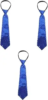 [Vaguelly] 3pcs Sequin Tie for Men Red Bowtie Costume Necktie Festival Wear Cosplay Prop