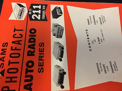 AR-211 SAMS PHOTOFACT AUTO RADIO AUDIOVOX CARTAPE CRANWOOD J.I.L. KMART RAN NOS