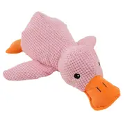 Kitten Chew Toy Teething Soft Dog Toy Plush Shape with Rattle Sound Cat Teething Toy Plush Duck Style Yellow