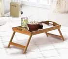 2x BAMBOO FOLDING LAP TRAY Tea Coffee Table Wooden Breakfast in Bed 53x33x23cm